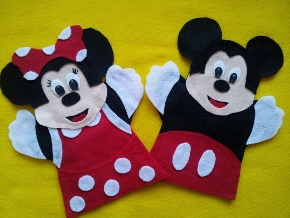 Burattini del dito della peluche di Mickey Mouse Minnie Mouse ritenuti per i regali di promozione