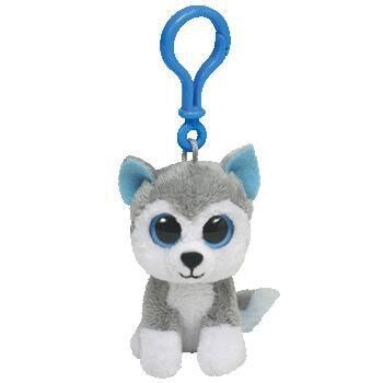 Giocattolo Keychain, bianco grigio/bianco/riso della peluche dell'animale farcito del cane del husky