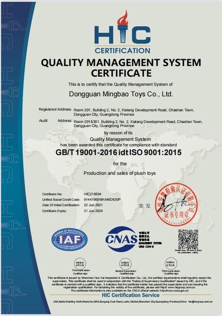 Cina Dongguan City Fuwang Toys Co., Ltd Certificazioni